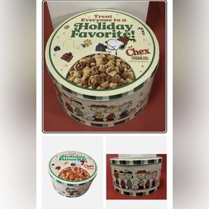 Chex Collab with Snoppy & Charlie Brown Peanuts COLLECTABLE 2025 Holiday Tin